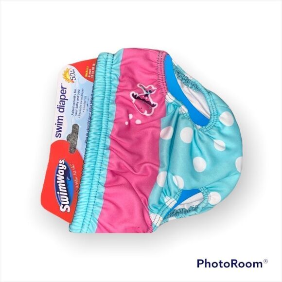 New Swim Way Pink Seafoam Reuseable Swim Diaper - Picture 2 of 4